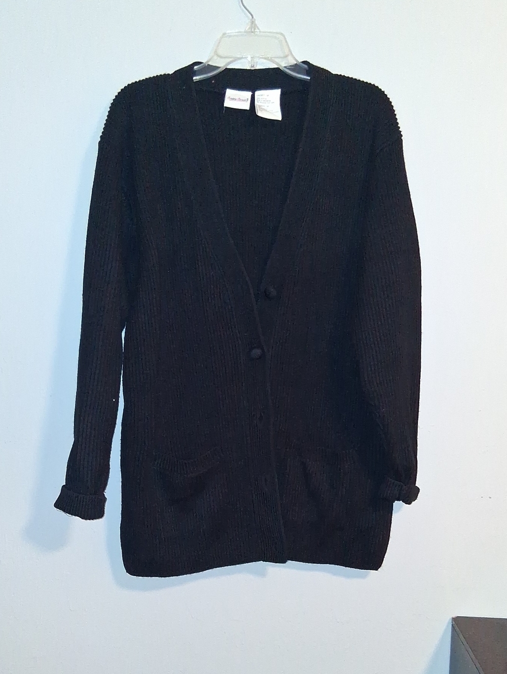 Bobbie Brooks Black V-Neck Button Front Cardigan